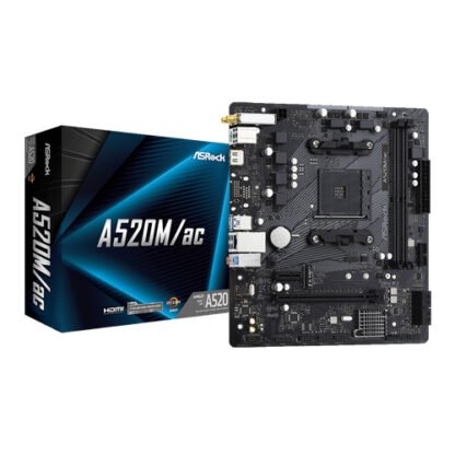 ASRock A520M/ac Micro ATX AM4 Motherboard